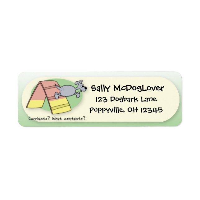 What Contacts? Dog Agility Label (Front)