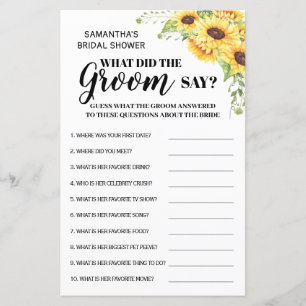 What did Groom say bridal shower game bilingual