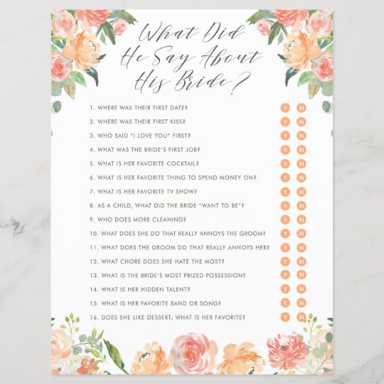 What Did He Say About His Bride Bridal Shower Zazzle What Did He Say About His Bride Bridal Shower