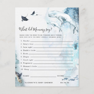 What Did Mommy Say Baby Shower Game