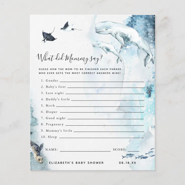 What Did Mommy Say | Baby Shower Game | Zazzle