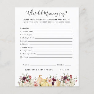What Did Mommy Say   Baby Shower Game