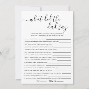 What Did the Dad Say Baby Shower Game Invitation