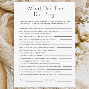 What Did The Dad Say Minimalist Baby Shower Game Holiday Card