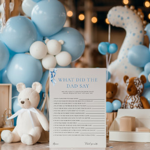What Did the Dad Say Pastel Blue Bow Baby Shower  Invitation
