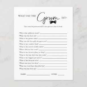 What Did The Groom Say   Bridal Shower Game