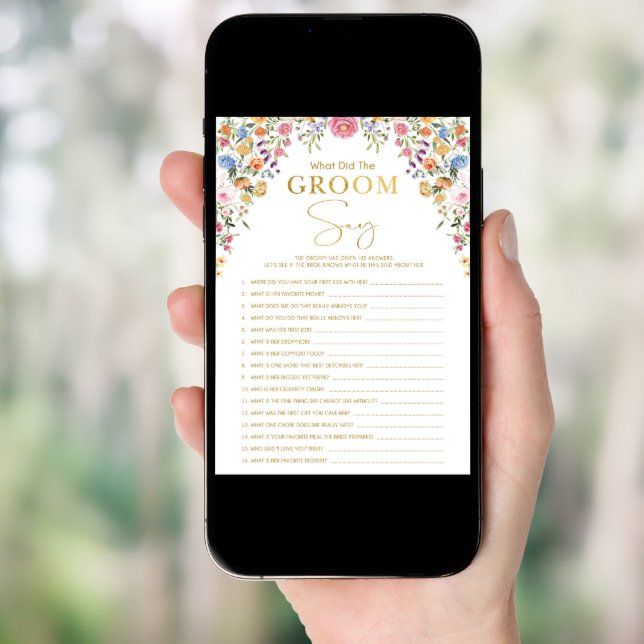 What did the Groom Say | Bridal Shower Game Card (Front Digital)