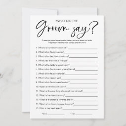"What Did The Groom Say" Wedding Shower Game Cards - Pack Of 25, 5x7 Inches, Pink Ribbon Design, Bridal Party Activity