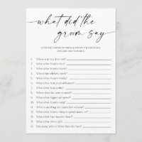 What Did The Groom Say Bridal Shower Game