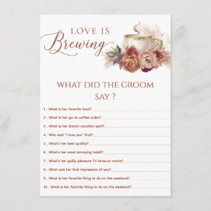 What Did the Groom Say Coffee Bridal Shower Game Enclosure Card