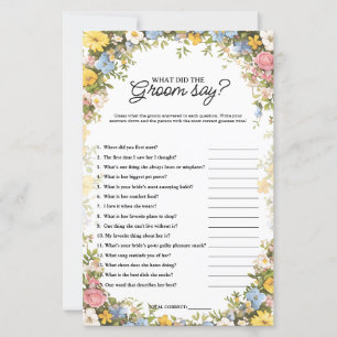 What Did the Groom Say Tea Party Bridal Game