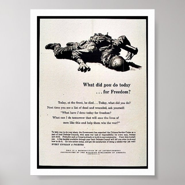 What Did You Do Today For Freedom? Poster (Front)