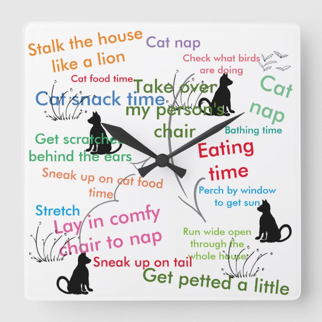 What Do Cats Do In A Day Cat Clock (Front)