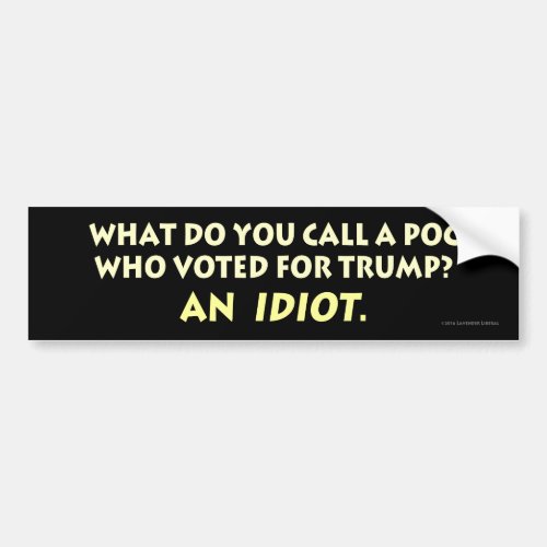 What Do You Call a POC Who Voted for Trump An Idi Bumper Sticker