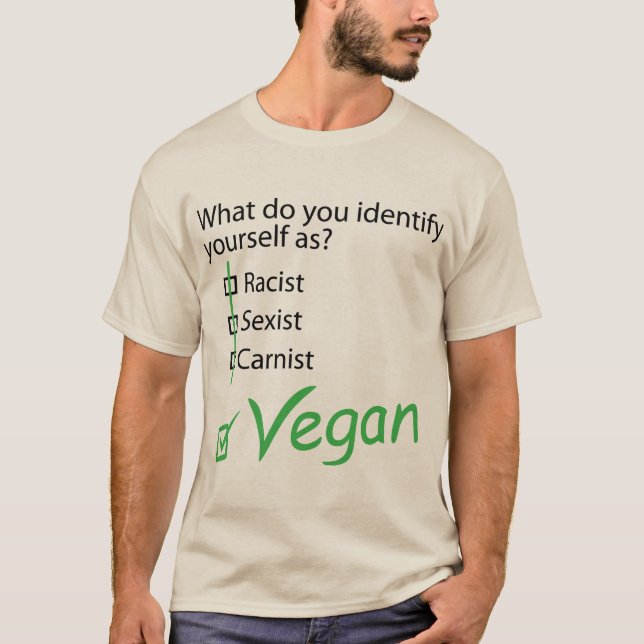 What do you identify yourself as? Vegan. T-Shirt (Front)