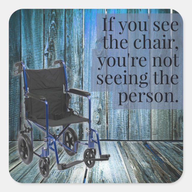 What do you see? Wheelchair Square Sticker (Front)
