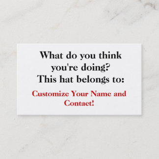 What do you think you're doing? business card