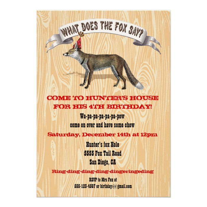 What does the fox say Birthday party invitation