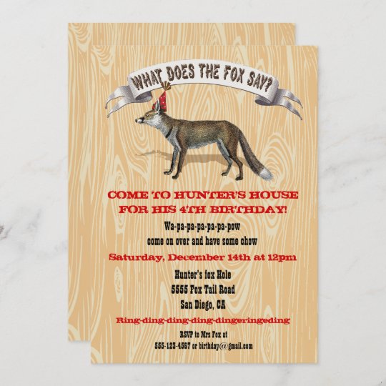 What does the fox say Birthday party invitation | Zazzle.com