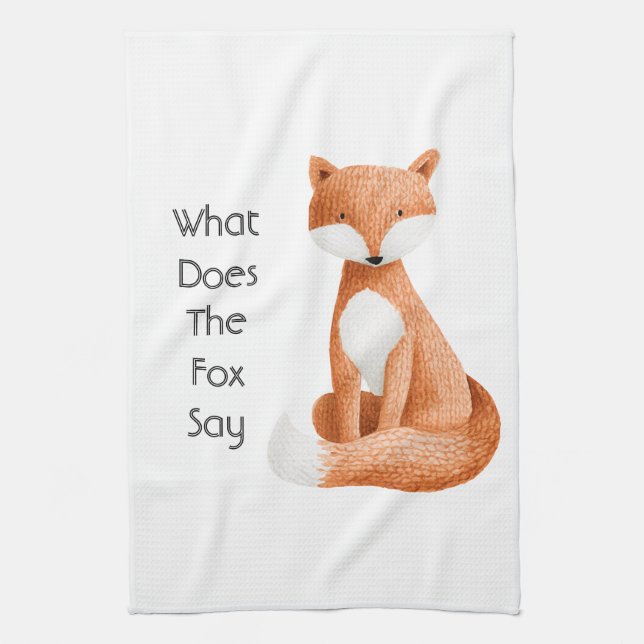 What Does the Fox Say? Kitchen Towel (Vertical)