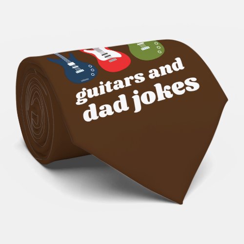 WHAT DRIVES US IS GUITARS AND DAD JOKES funny      Neck Tie