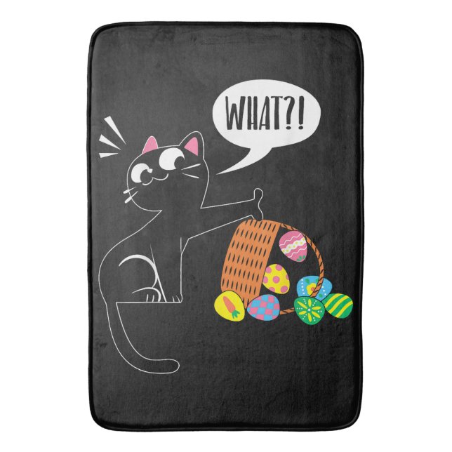 WHAT ! Easter Cat Bath Mat (Front Vertical)
