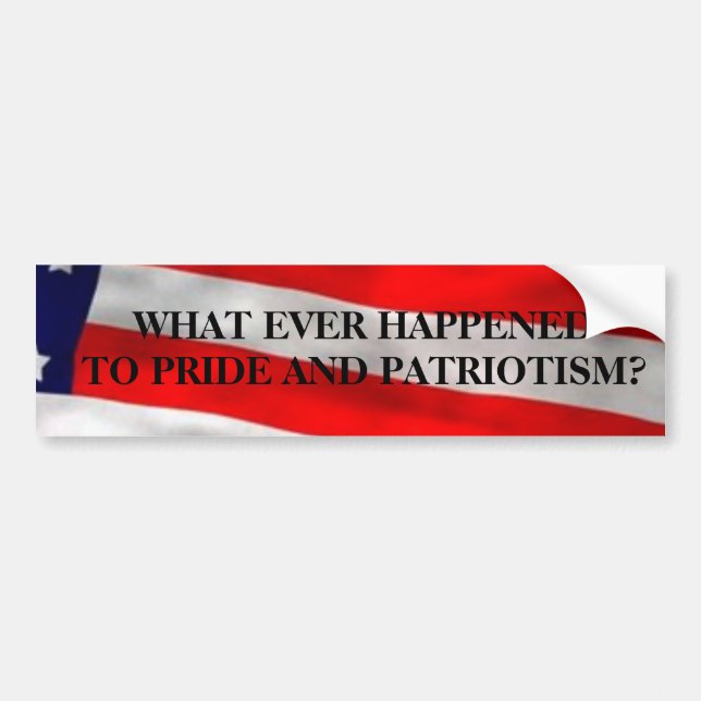 WHAT EVER HAPPENEDTO PRIDE AND PAT... BUMPER STICKER (Front)