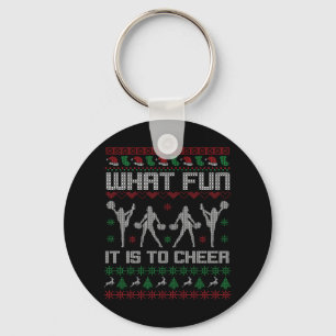 What Fun It Is To Cheer Cheerleader Christmas GIft Keychain