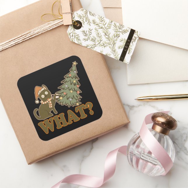 WHAT?  funny christmas          Square Sticker (Gifting)