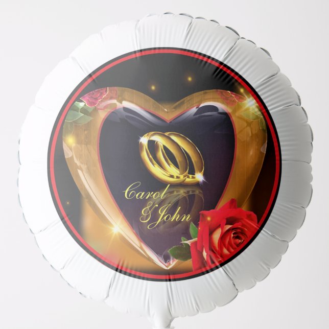 What God Has Put Together (Gold & Red) Wedding Balloon (Front)