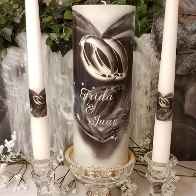 What God Has Put Together Wedding Candles (Silver) (Beautiful Unity Candles that you can customize to add your names or an event.)