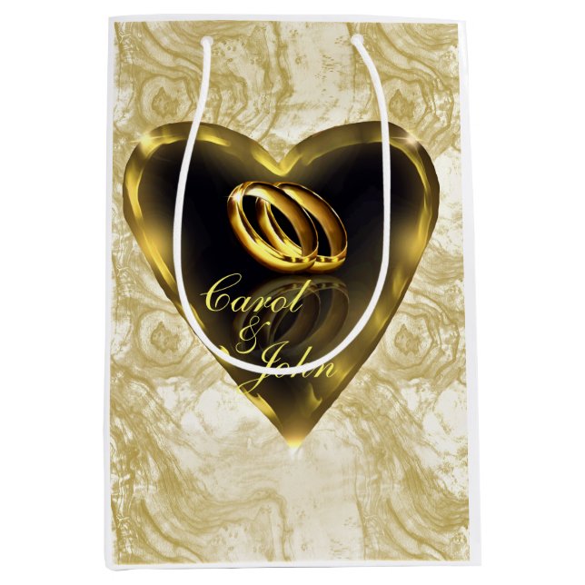 What God has Put Together Wedding (Gold) Medium Gift Bag (Front)