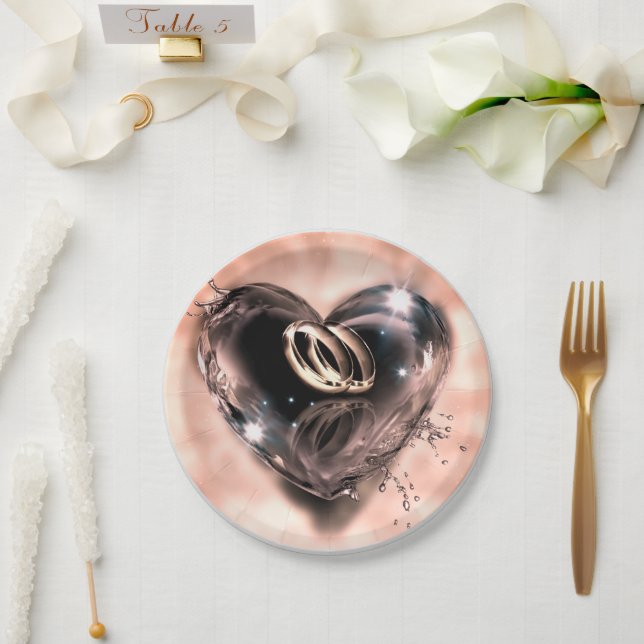 What God Has Put Together Wedding Pink (Silver) Paper Plates (Wedding)