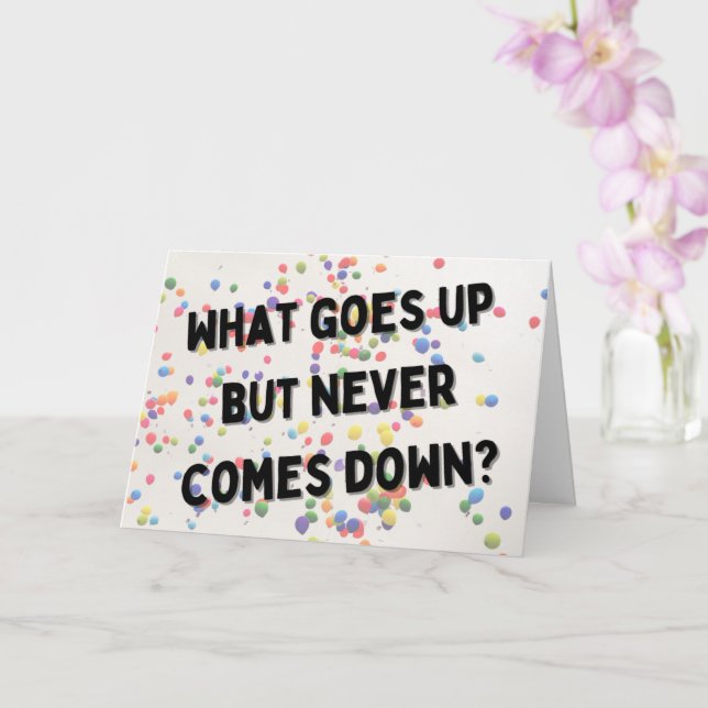 What Goes Up Birthday Card (Orchid)