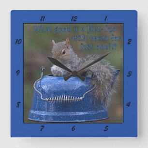What good is a Hot-Tub with room for just one?!? Square Wall Clock