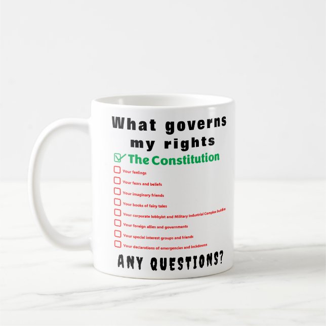What governs my rights - The Constitution Coffee Mug (Left)