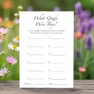 What Grade Were They Minimalist Bridal Shower Card