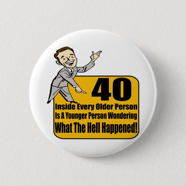 What Happened 40th Birthday Gifts Button (Front)