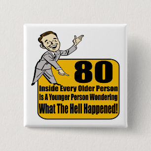 What Happened 80th Birthday Gifts Pinback Button