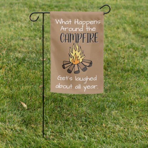 What Happens Around Campfire  Funny Camping Flags