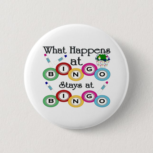 What Happens at Bingo Pinback Button (Front)