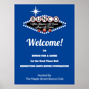 What Happens At Bunco Fundraiser Event Poster