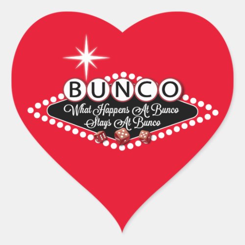 What Happens At Bunco Stays At Bunco Fun Heart Sticker