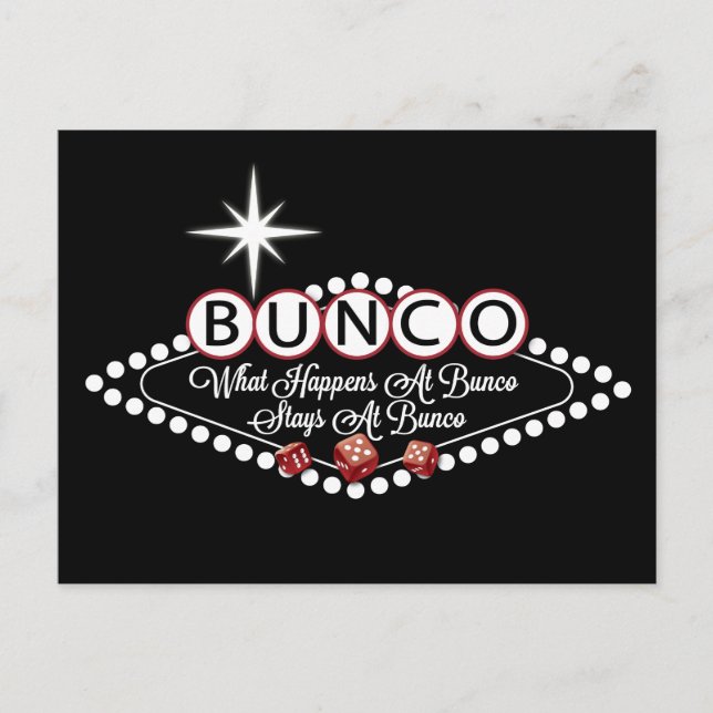 What Happens At Bunco Stays At Bunco Fun Postcard (Front)