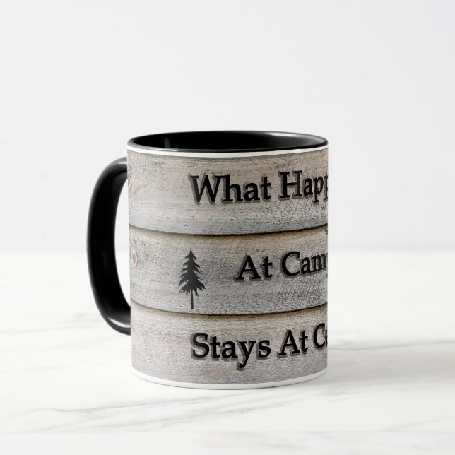 What happens at camp stays at camp mug (Front Left)