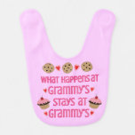 What Happens At Grammy&#39;s Baby Girl Bib at Zazzle