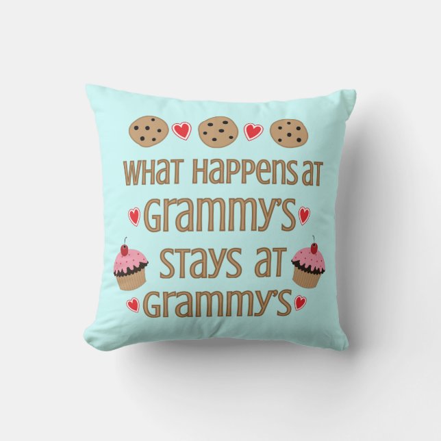 What happens at Grammy's Decorative Throw Pillow (Front)