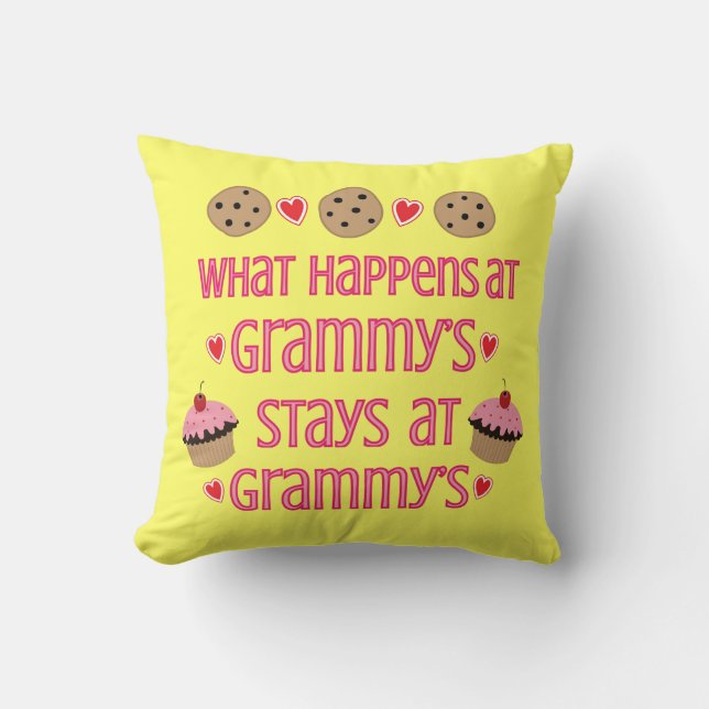 What happens at Grammy's Decorative Throw Pillow (Front)