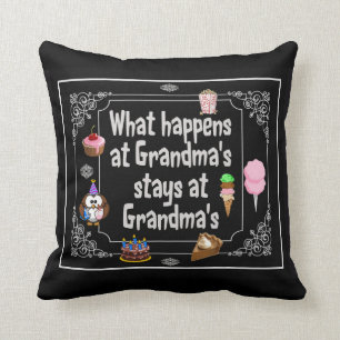 What happens at Grandma's Throw Pillow
