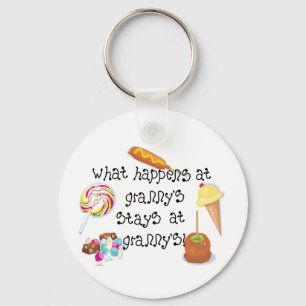What Happens at Granny's STAYS at Granny&apos Keychain